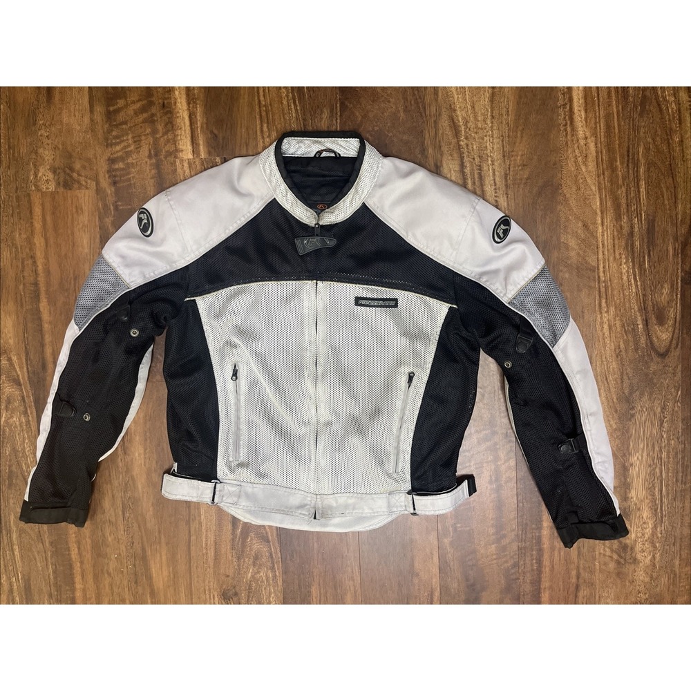 Fieldsheer Motorcycle Jacket Mens XL Fully Padded Armor Phoslite Gray NO LINER